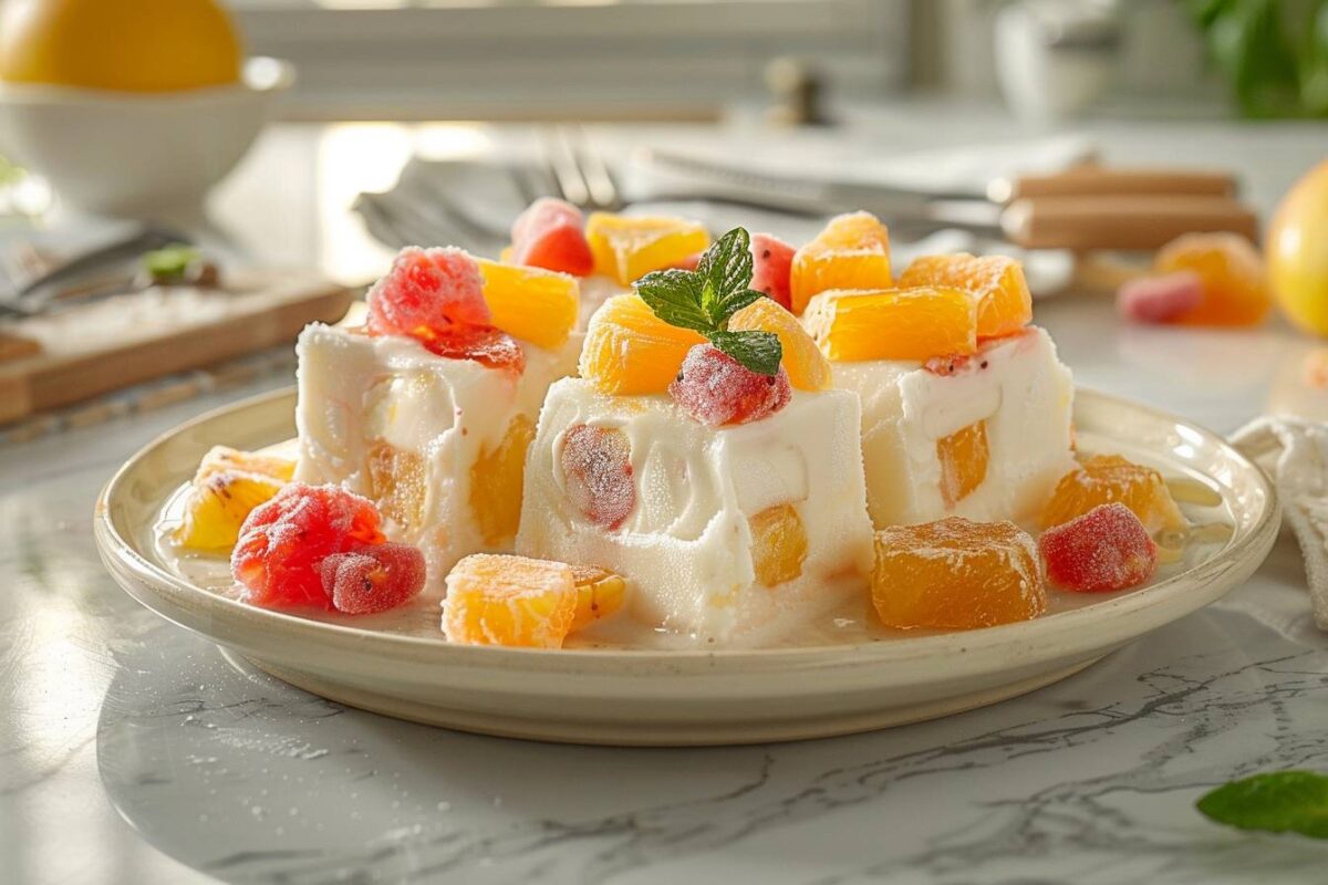 Découvrez comment réaliser un délicieux nougat glacé aux fruits confits et surprenez vos invités