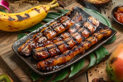Découvrez comment transformer un dessert ordinaire en spectacle avec des bananes au barbecue