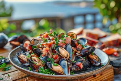 Découvrez l’authentique recette de moules aux champignons et jambon fumé, un délice à partager