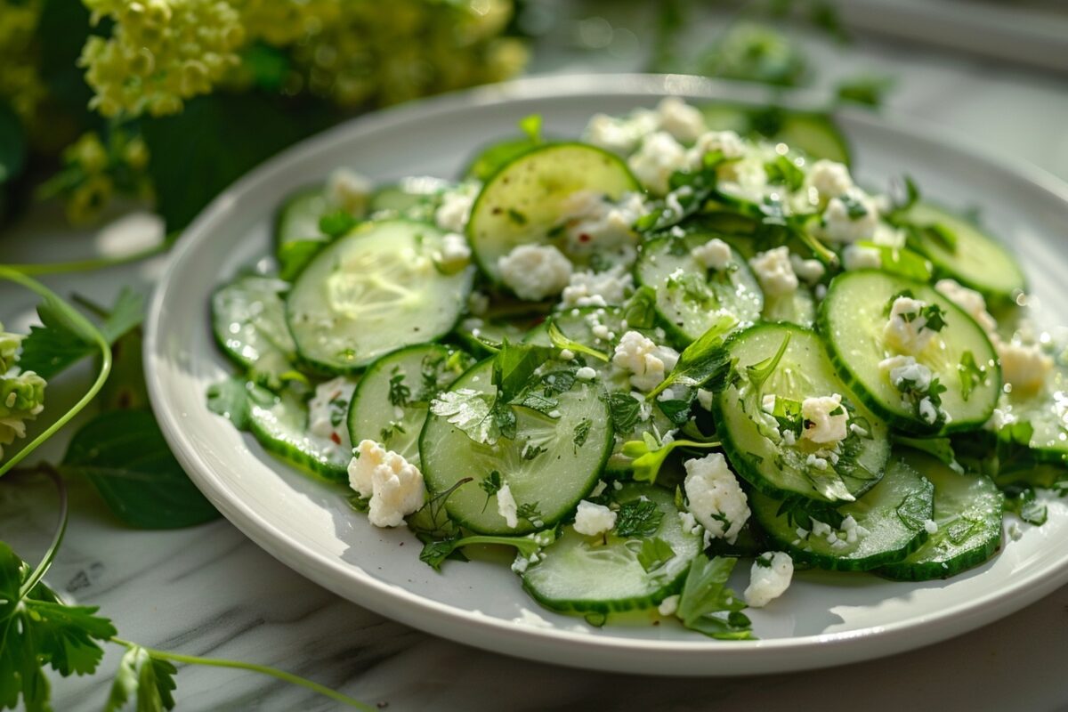 Découvrez la fraîcheur du concombre alliée au crémeux du fromage de chèvre dans une recette simple et savoureuse