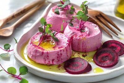 Découvrez la mousse de betterave rose, un délice coloré et surprenant pour égayer votre table