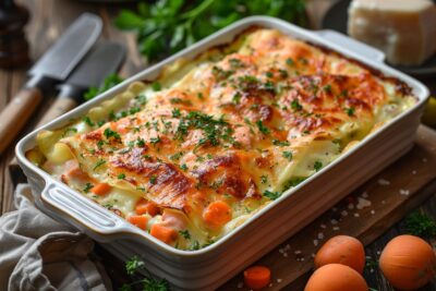 Découvrez la recette des lasagnes au saumon et petits légumes, un plat riche en saveurs et simple à réaliser