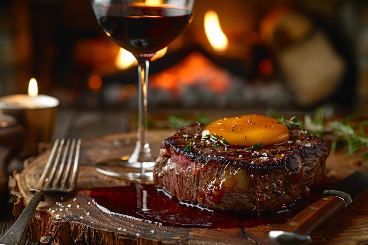 Découvrez la recette exquise du bison au vin rouge et au foie gras, un plat riche et surprenant