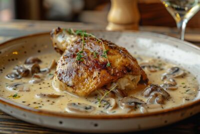 Découvrez la recette méconnue du lapin au vin blanc et aux champignons, une explosion de saveurs à ne pas manquer