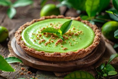 Découvrez la tarte au citron vert avec une touche craquante de petits beurres, une recette simple et irrésistible