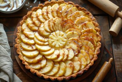 Découvrez la tarte coco pommes, une douceur irrésistible qui ravira vos papilles et illuminera votre table