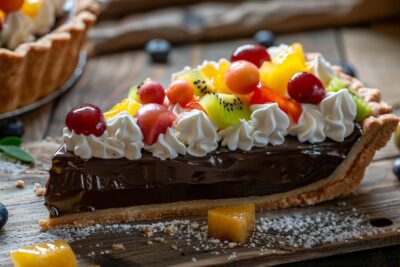 Découvrez la tarte tutti-frutti à la crème de chocolat, une recette qui enchantera vos papilles et celles de vos invités