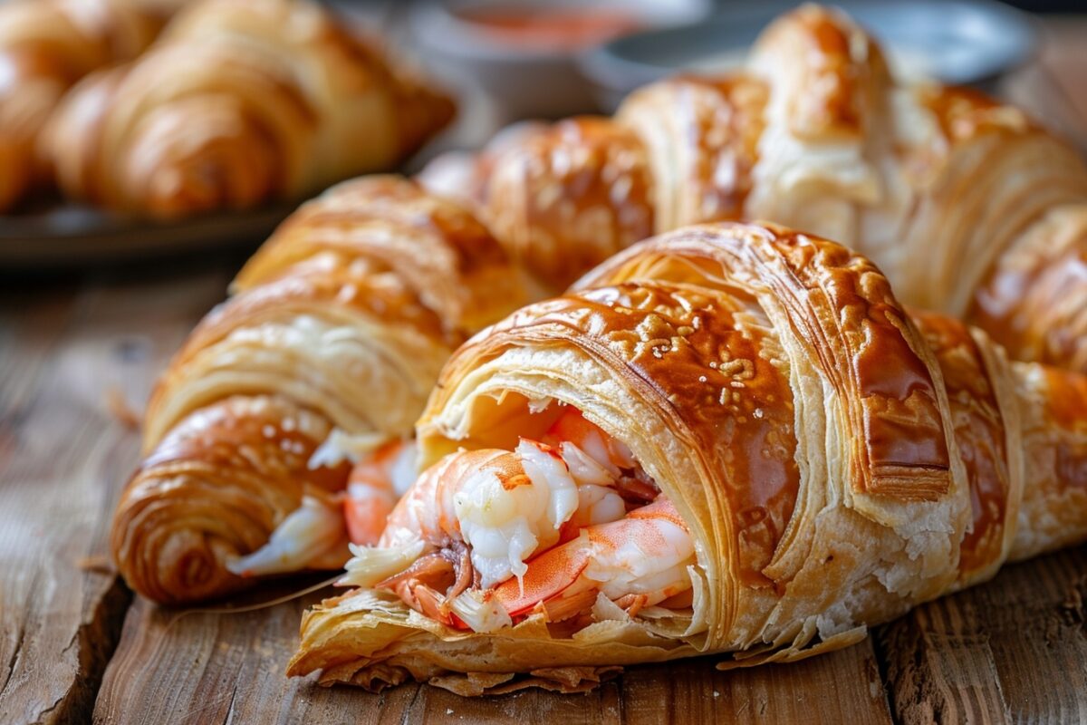 Découvrez le croissant revisité aux saveurs de la mer: crevette et crabe, un délice unique