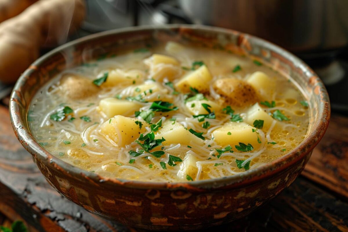 Les secrets pour réussir une soupe de pommes de terre aux vermicelles qui réchauffe les cœurs