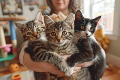 Quand la quête d’un chat se transforme en adoption triple : une histoire émouvante de sauvetage animalier