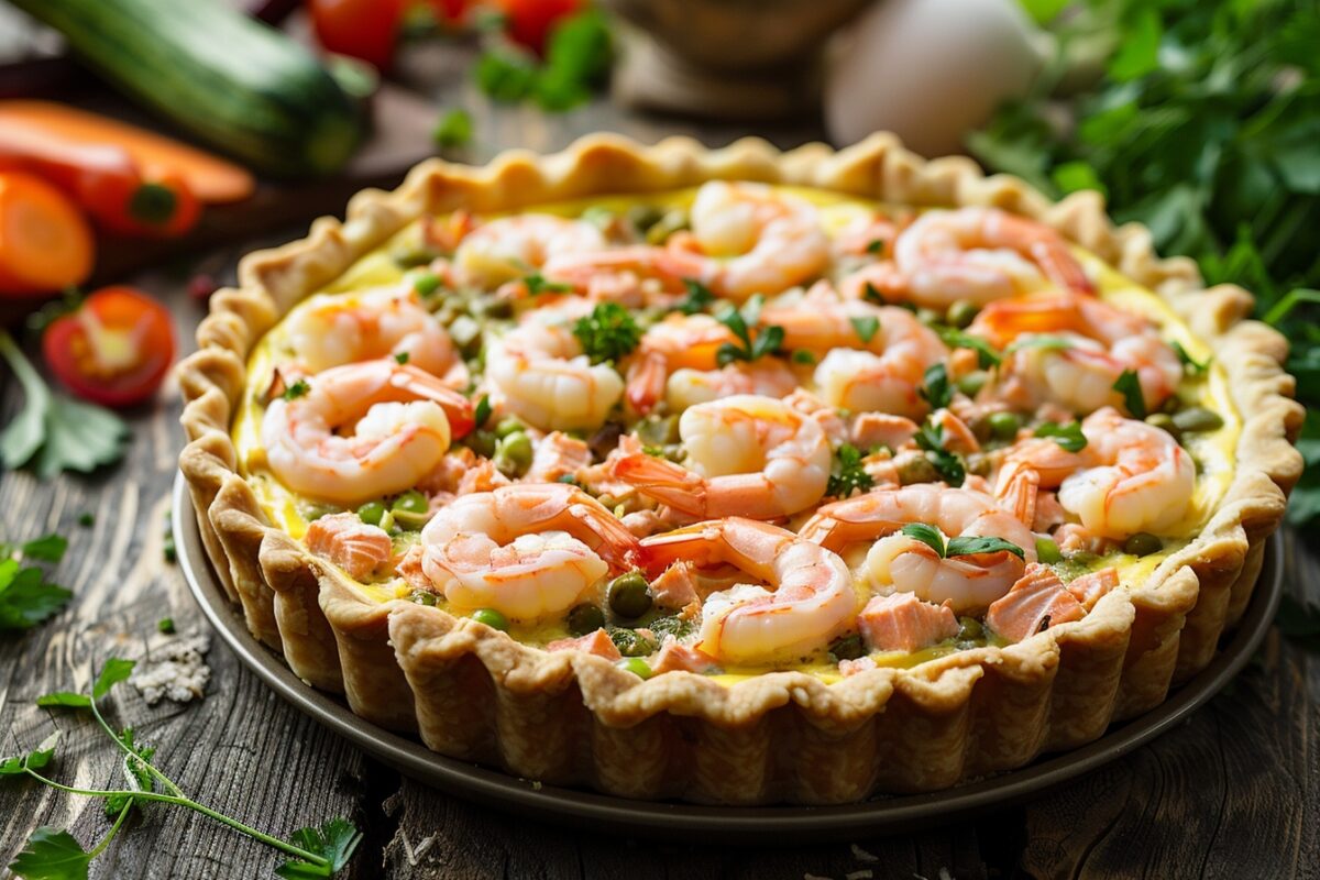 Quiche saumon-crevettes : une recette fusion pour ravir vos convives lors de votre prochain dîner