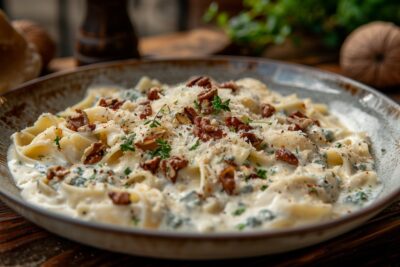 Redécouvrez les pâtes : une recette savoureuse de roquefort et noix qui ravira vos papilles