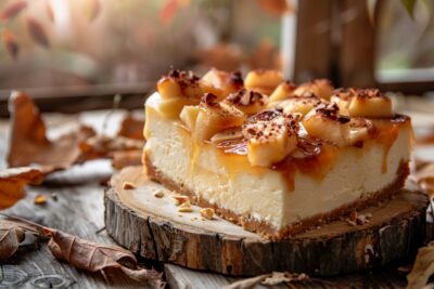 Redécouvrez les plaisirs d’automne avec ce gâteau au fromage blanc et pommes aux délicates notes d’amande