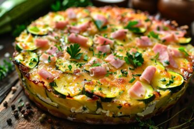 Redécouvrez les saveurs de votre cuisine avec un gratin de courgettes au jambon et ricotta, un délice à ne pas manquer!