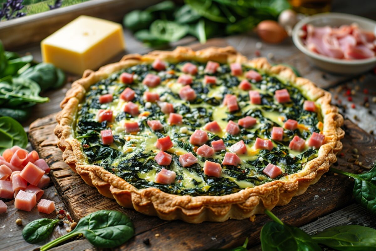 Révélez le chef qui sommeille en vous avec cette savoureuse tarte aux épinards et au jambon